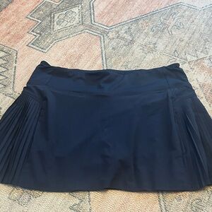 Athleta Navy Pleated Panel Mini Skort